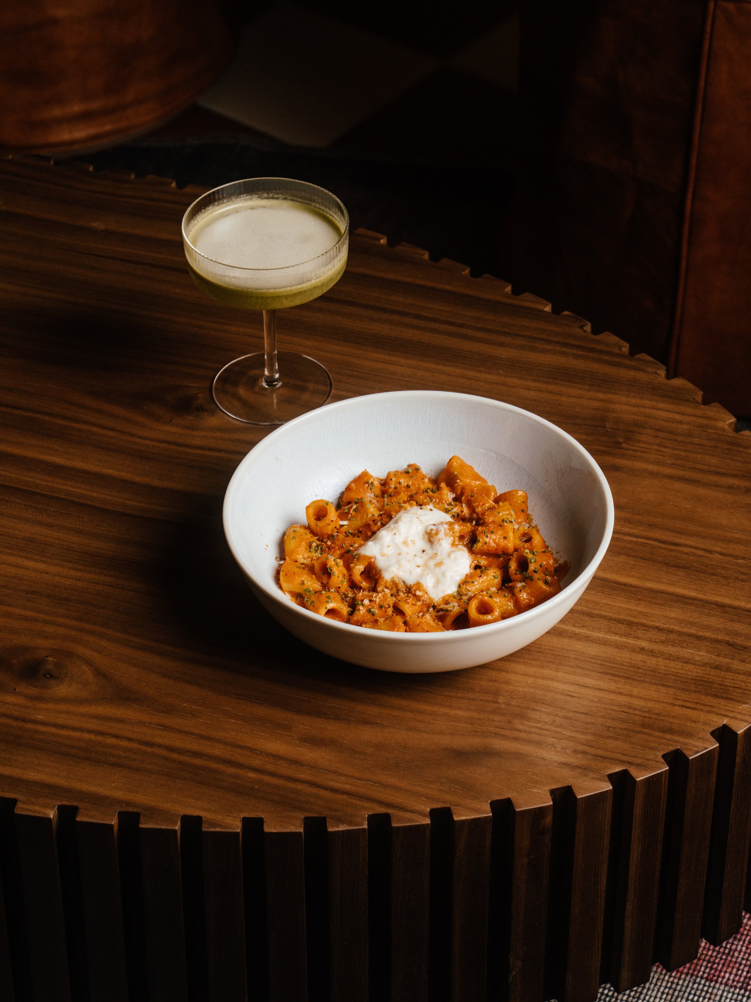 Your sign to order the Rigatoni and the Coconut Matcha Martini 🍝🍸
