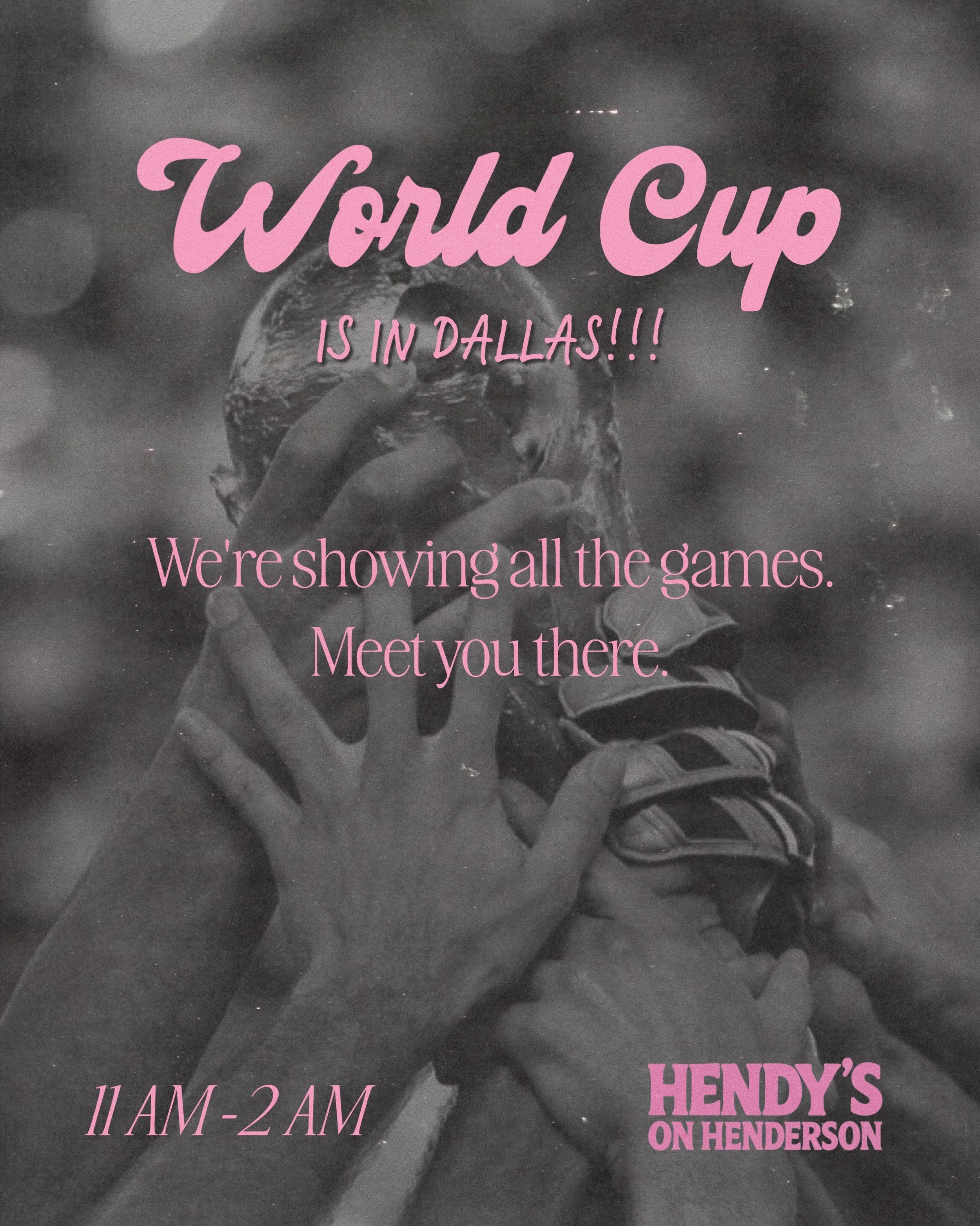 The World Cup is HERE &amp; we&rsquo;re showing alllll the games. Swipe to see today&rsquo;s schedule then come by &amp; watch with us. We open at 11 AM. Best seats outside the stadium are at Hendy&rsquo;s ⚽️✨🚀