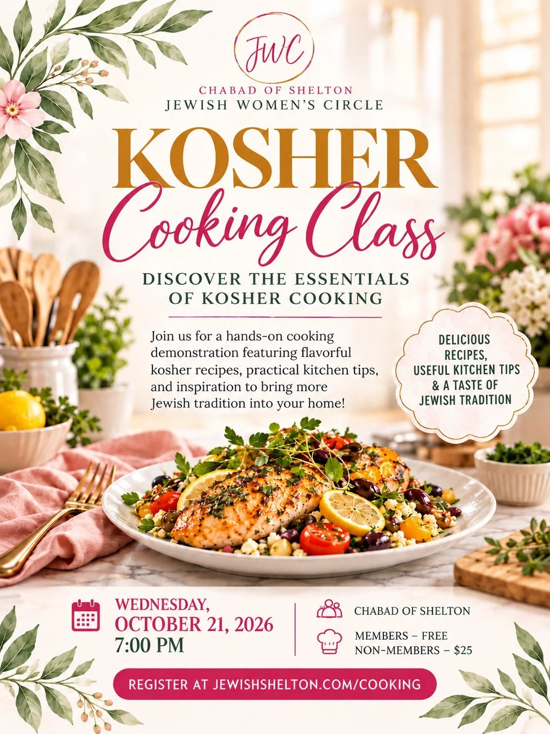 Jewish Women's Circle Kosher Cooking Class - October 21, 2026