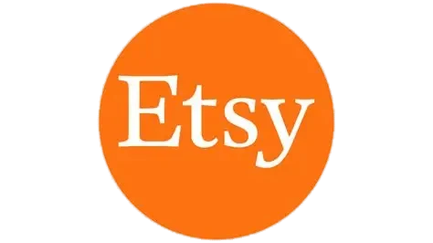 Etsy logo with white text inside an orange circle