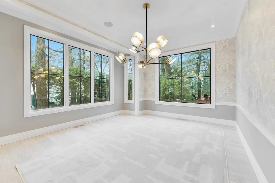 An imjage of a room that was recently constructed in a elegant home on the Cape.