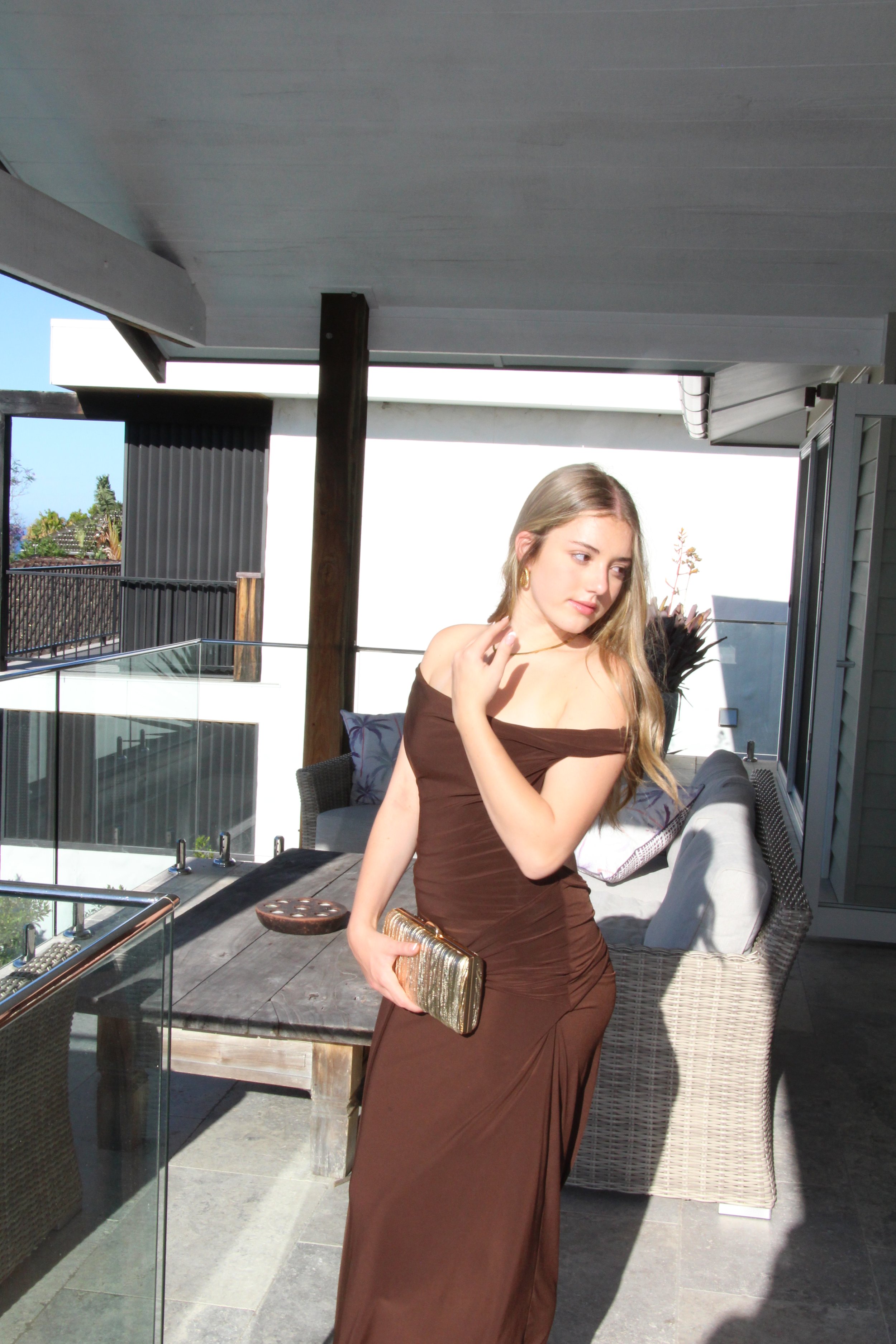 NADIA DRESS CHOCOLATE BROWN