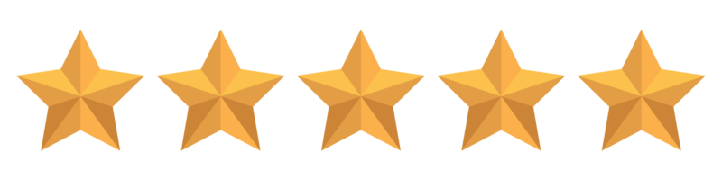 Five gold stars indicating a high rating.