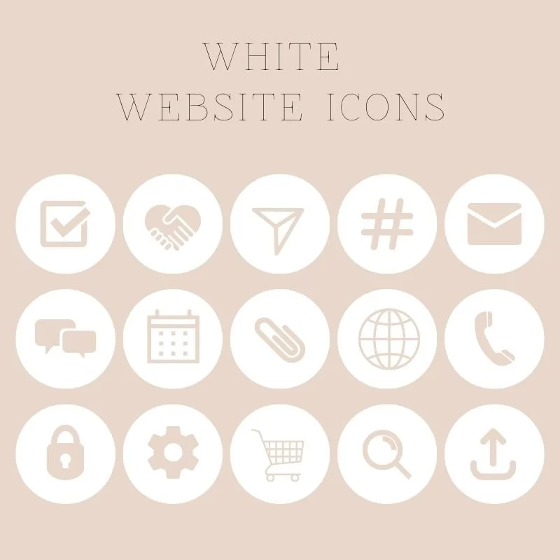 White Website Icon Set