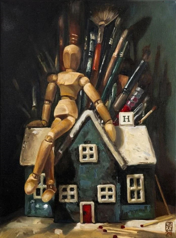 Kindling, 29.5cm x 40cm, oil on canvas, 2025