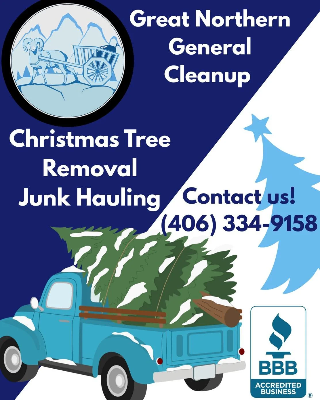 🎄 Christmas Tree Removal &ndash; Senior-Friendly Service 🎄

Putting away the holidays and don&rsquo;t want to deal with hauling a heavy Christmas tree or leftover clutter? Let us handle it safely and stress-free.

Great Northern General Cleanup off