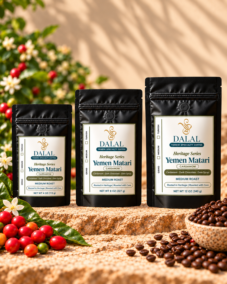 DALAL Heritage Series Yemen Matari with Cardamom in 4 oz, 8 oz and 12 oz bags