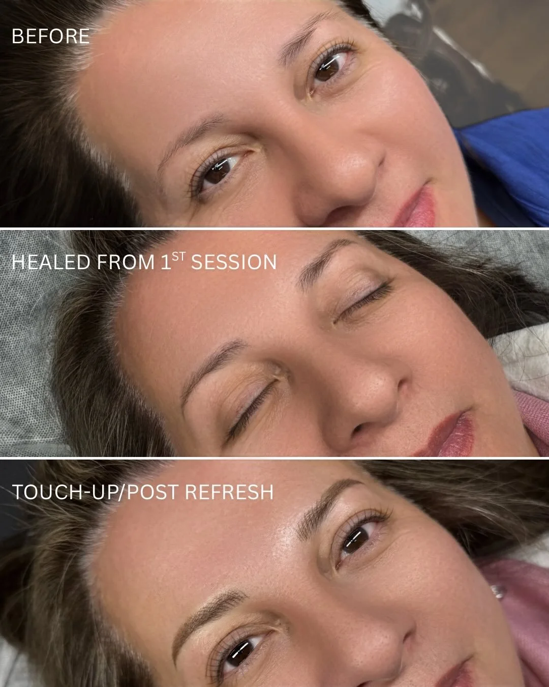 I love building results in layers &mdash; allowing the skin to heal and the pigment to settle naturally for the most refined outcome.

1st picture &rarr; Combo Brows 
2nd picture &rarr; Lip Blush

PMU is an investment that helps simplify your routine