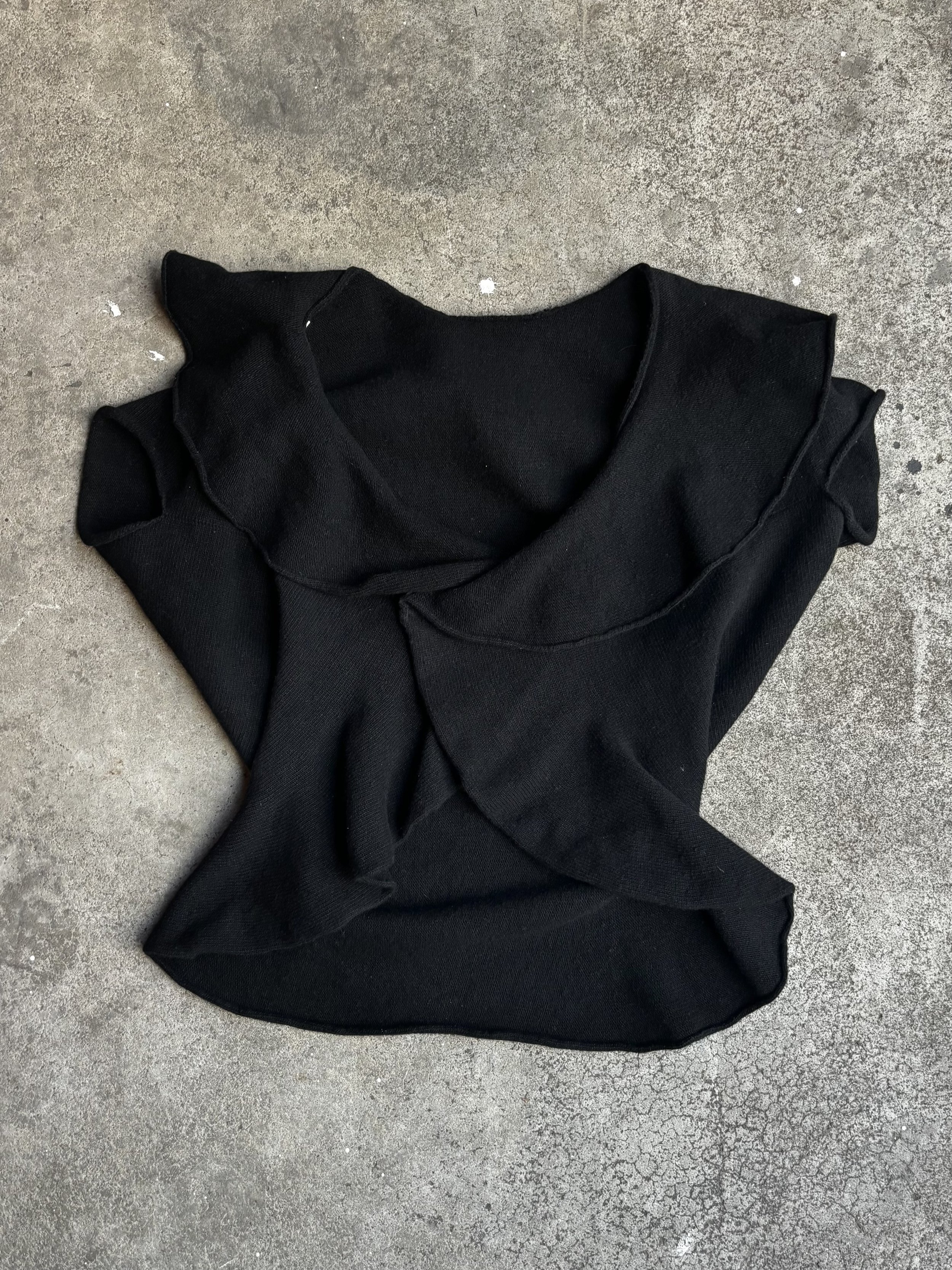 EMPORIO ARMANI SCULPTURAL ULTRA CROPPED CARDIGAN TOP