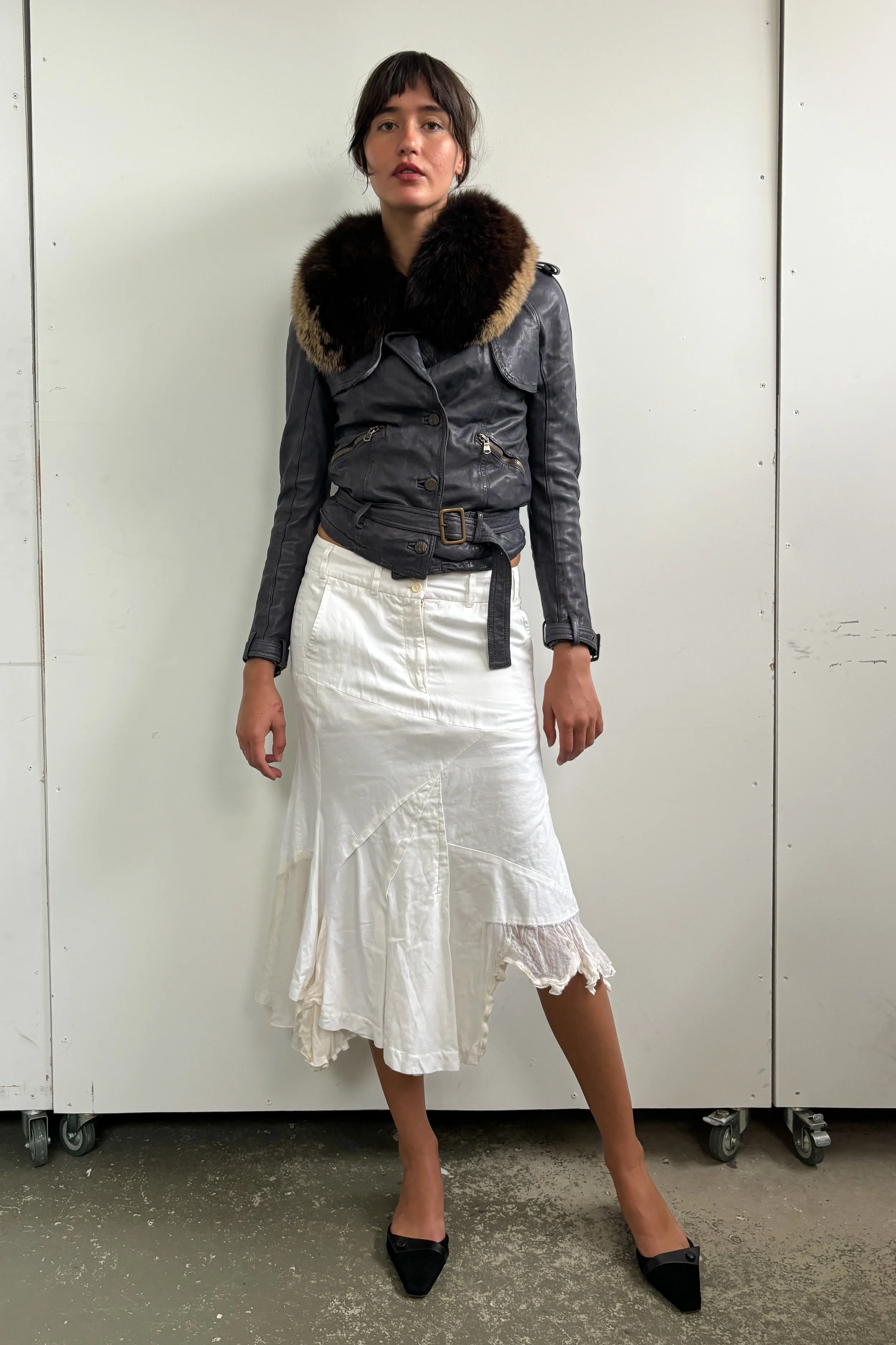 MARITHE FRANCOIS GIRBAUD ASYM MIDI SKIRT