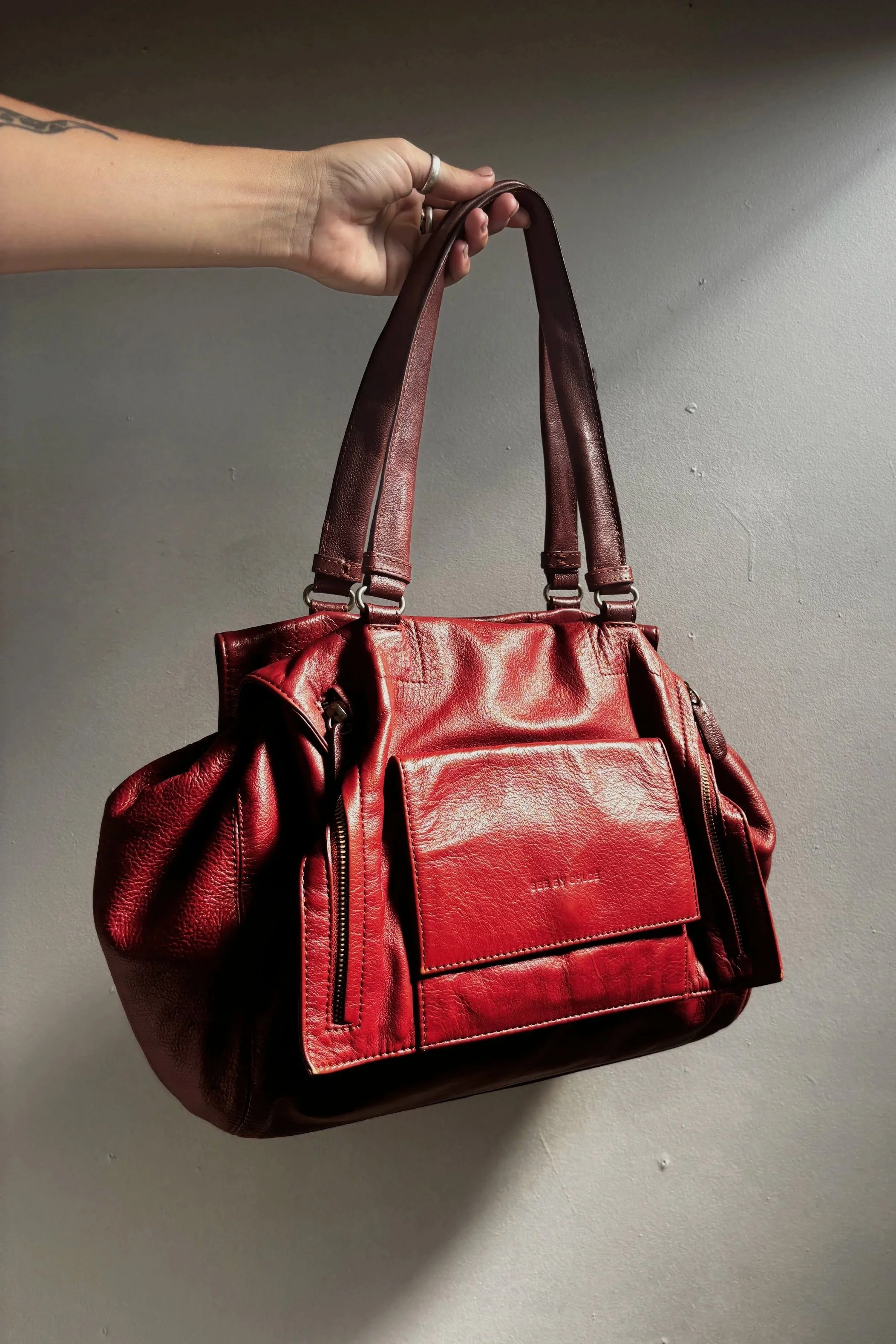 SEE BY CHLOE LEATHER SHOULDER BAG