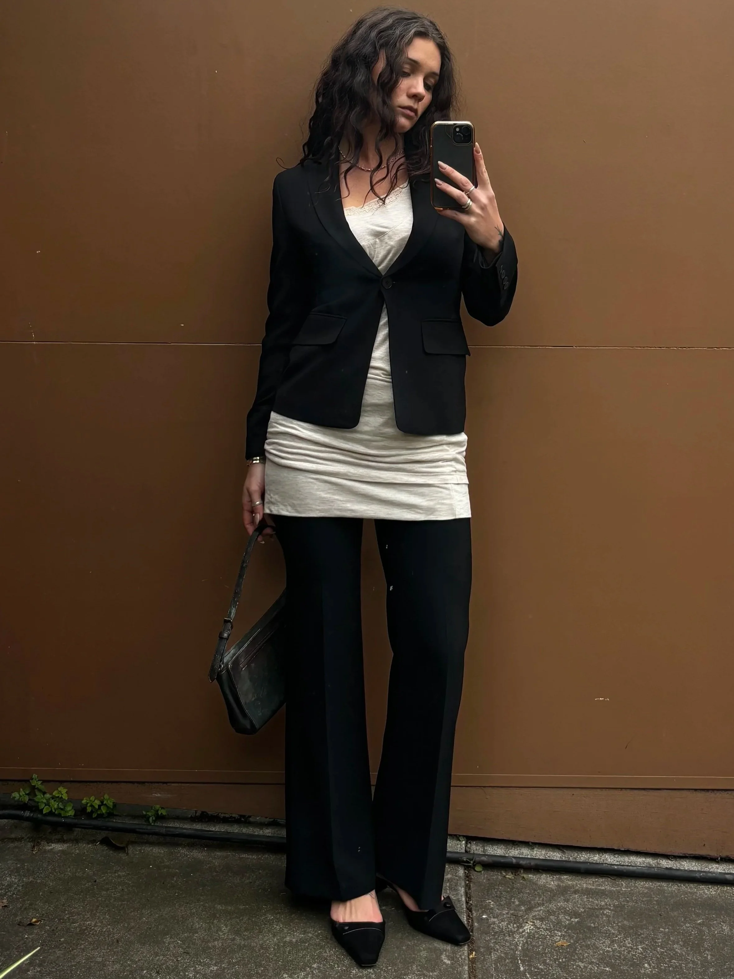 DKNY BLAZER JACKET AND LOW RISE TROUSER PANTS SUIT SET