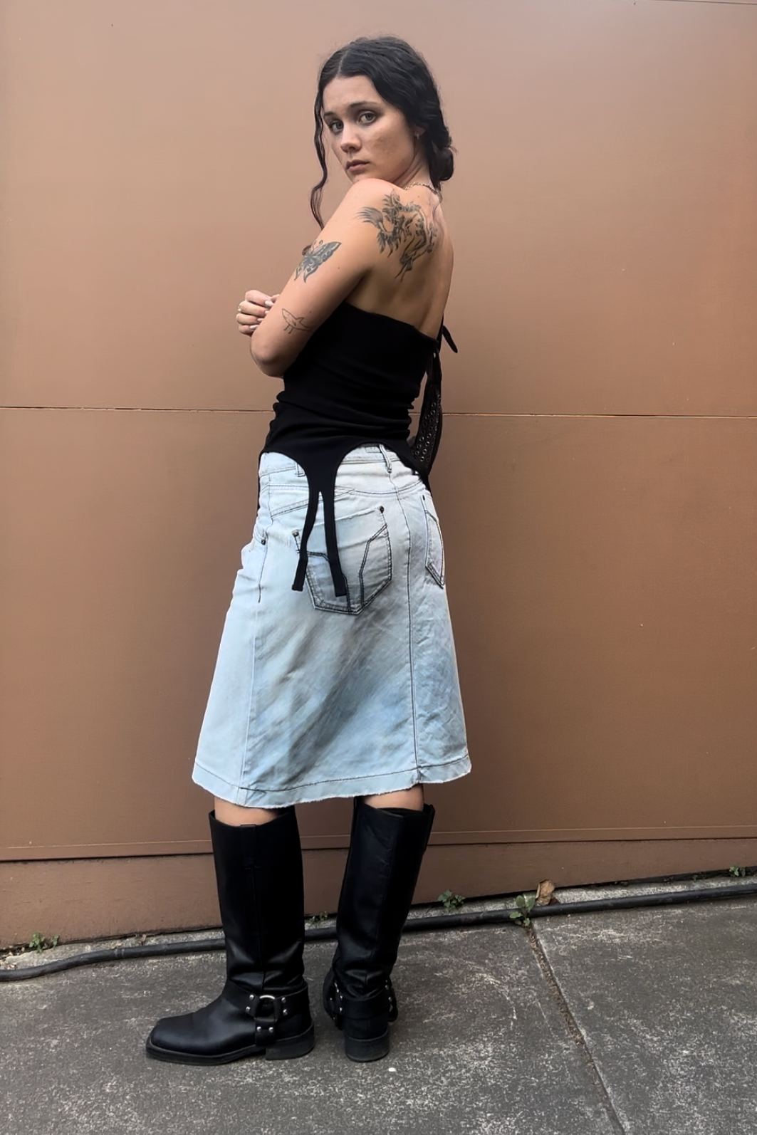 VINTAGE MISS SIXTY DENIM LOW RISE SKIRT