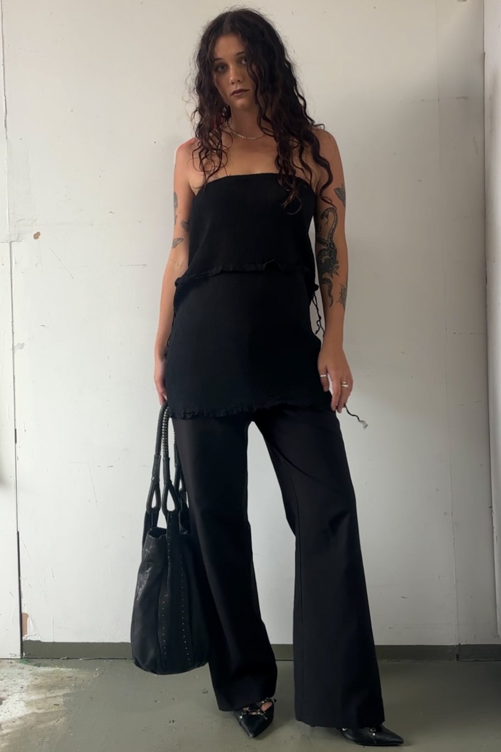 ISSEY MIYAKE PLEAT STRAPLESS MINI DRESS