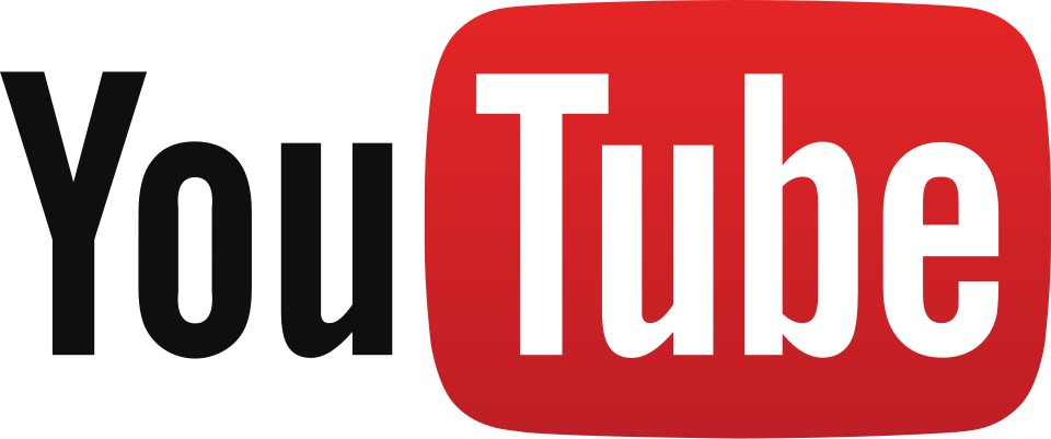 Logotipo de YouTube con fondo blanco y texto en negro y rojo