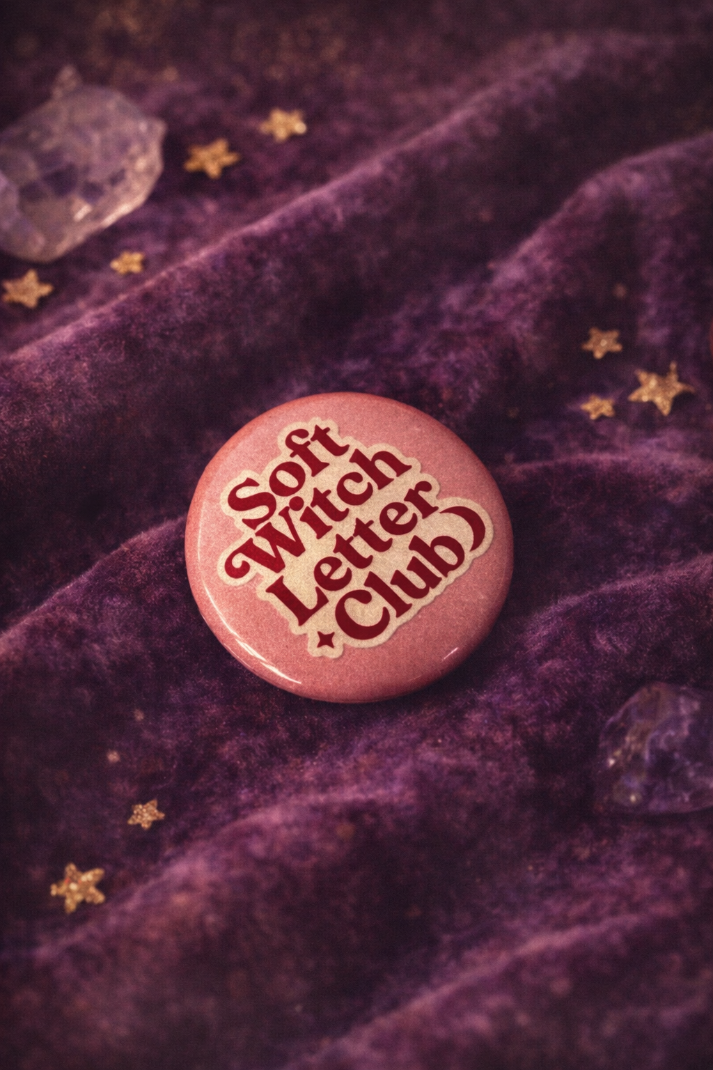 Soft Witch Letter Club Pink Button Pin thumbnail