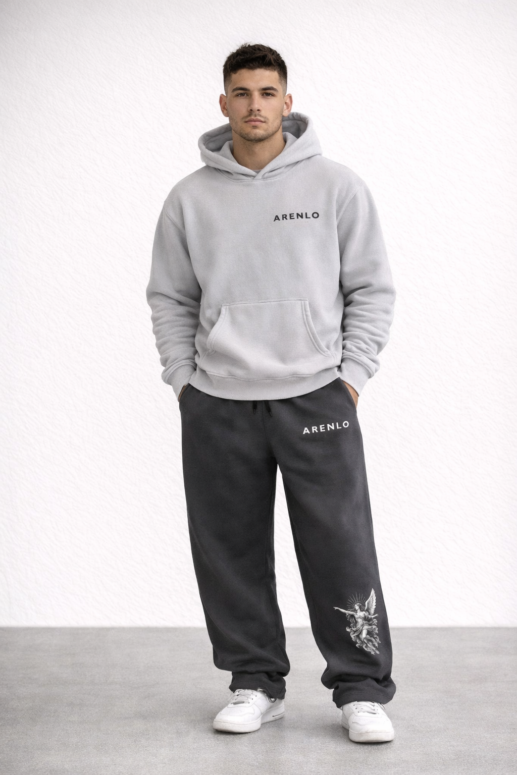 Men’s Raw Edge Straight-Leg Sweatpants