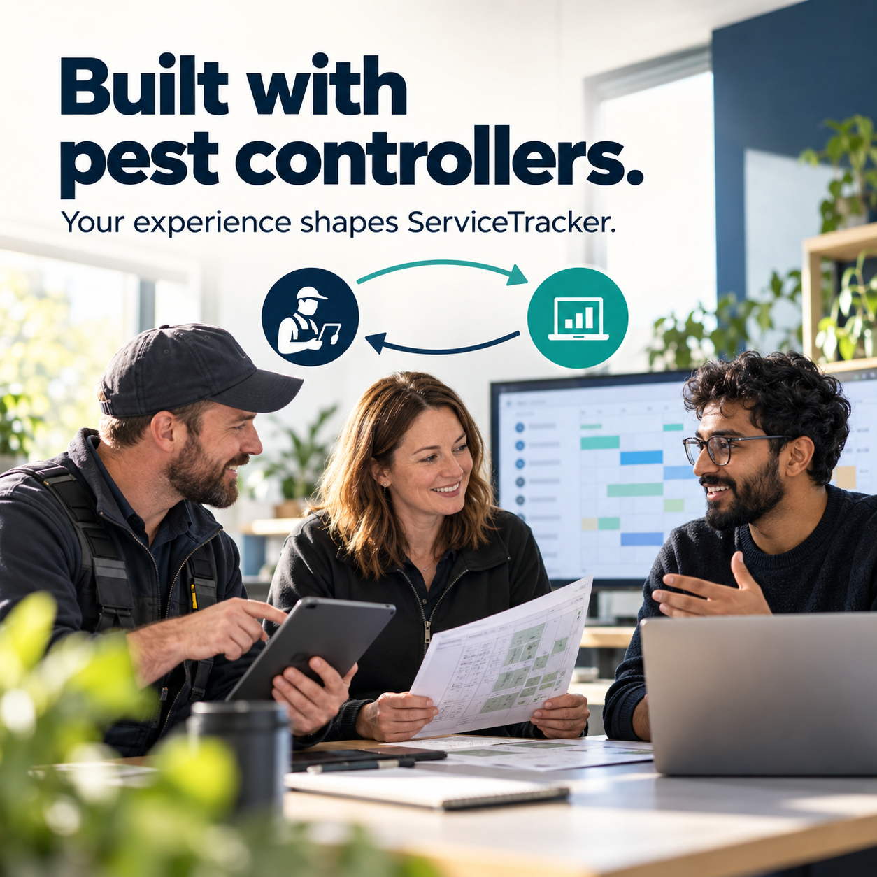 What does it really mean when we say ServiceTracker was built by pest controllers?