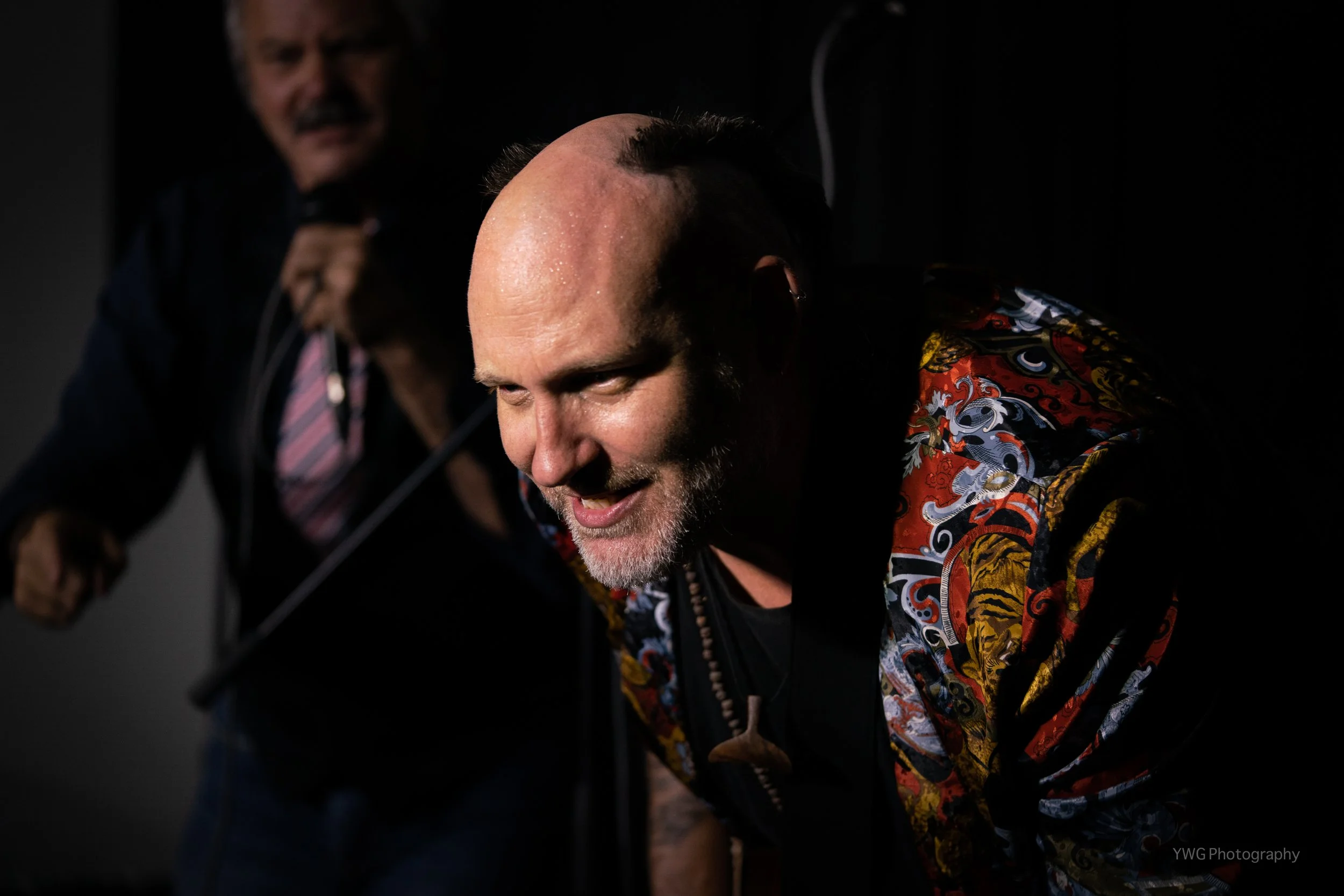 Paul McDermott and his guitarist Glenn, performing at Liars & Clowns at the Adelaide Fringe, 2022 - Photo by Yasmin Wright-Gittins