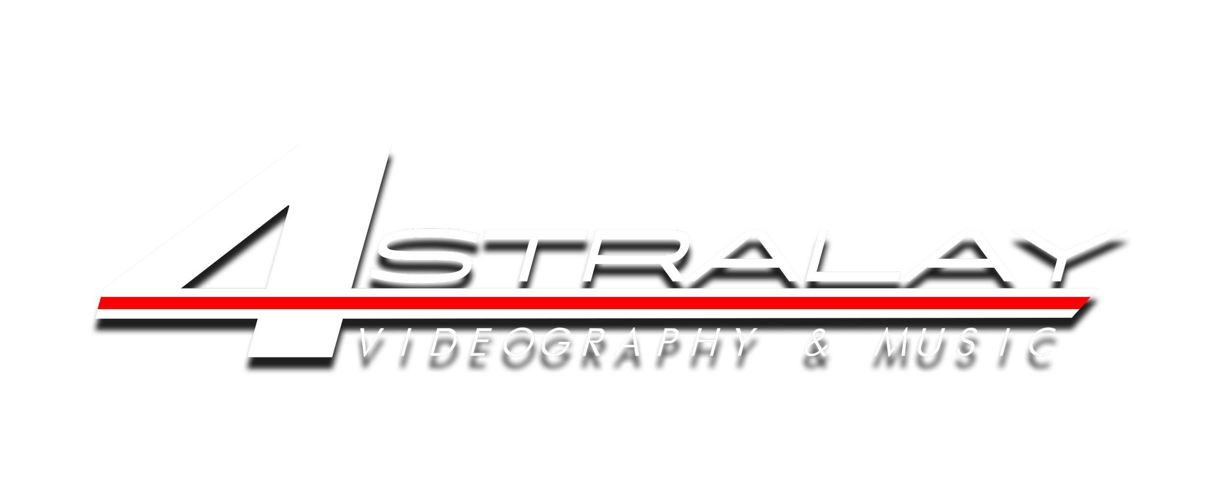 Logo for 4 Stralay Videography & Music with a stylized white number 4 and the words  STRALAY and VIDEOGRAPHY & MUSIC beneath.