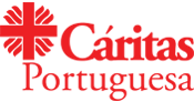 Cáritas Portuguesa logo in red and black text.