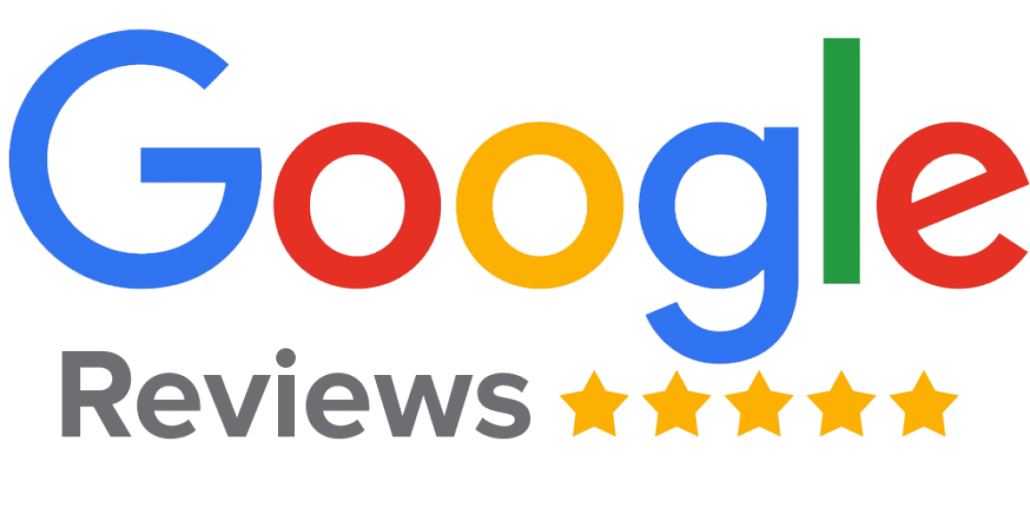 Google Reviews logo with a five-star rating.