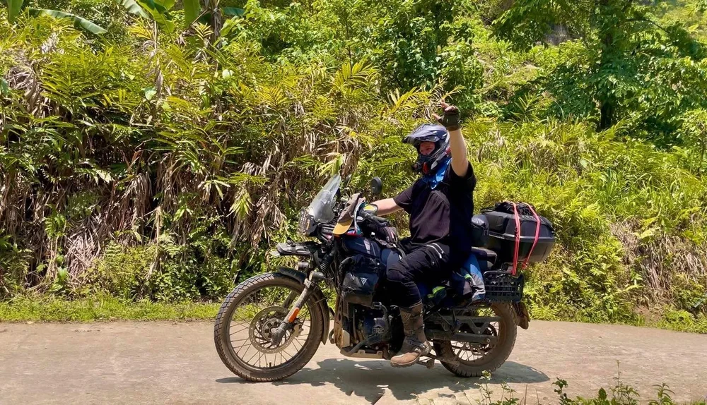 Riding Through Village Backroads