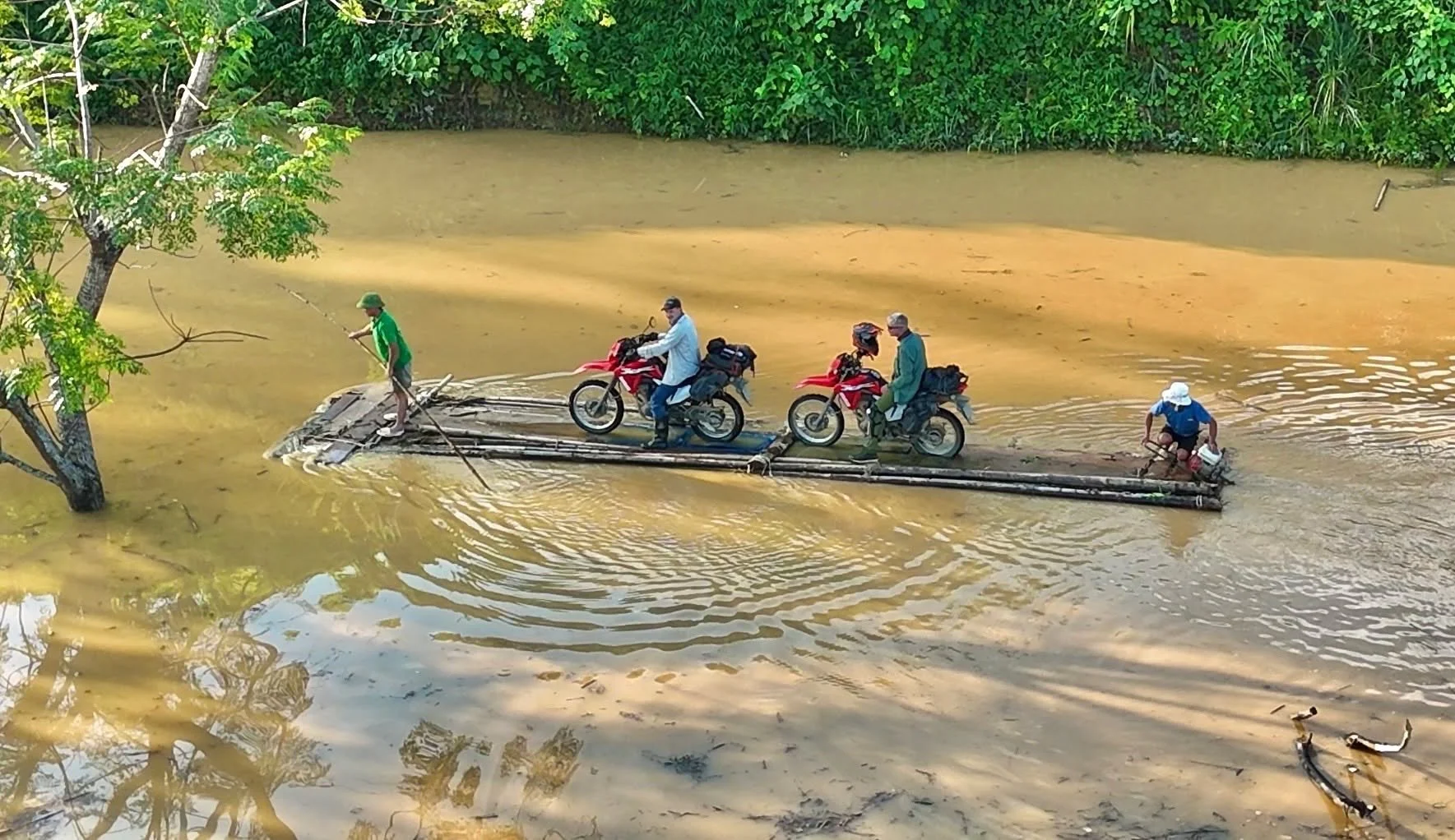 Crossing a Flooded Road in Northern Vietnam
