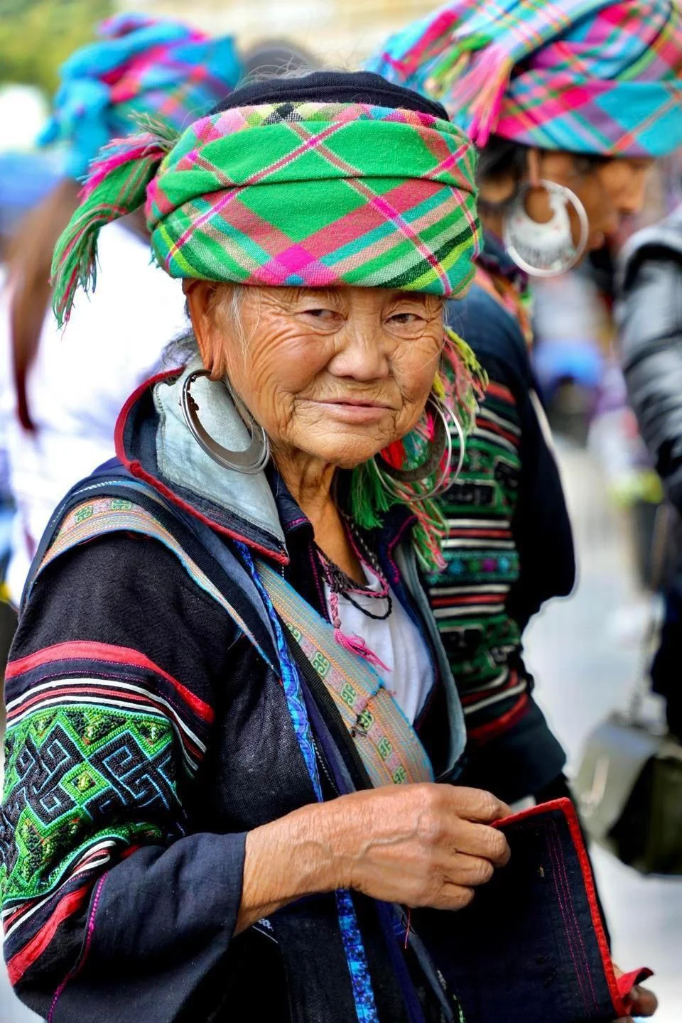 Hmong Woman in Green Headdress