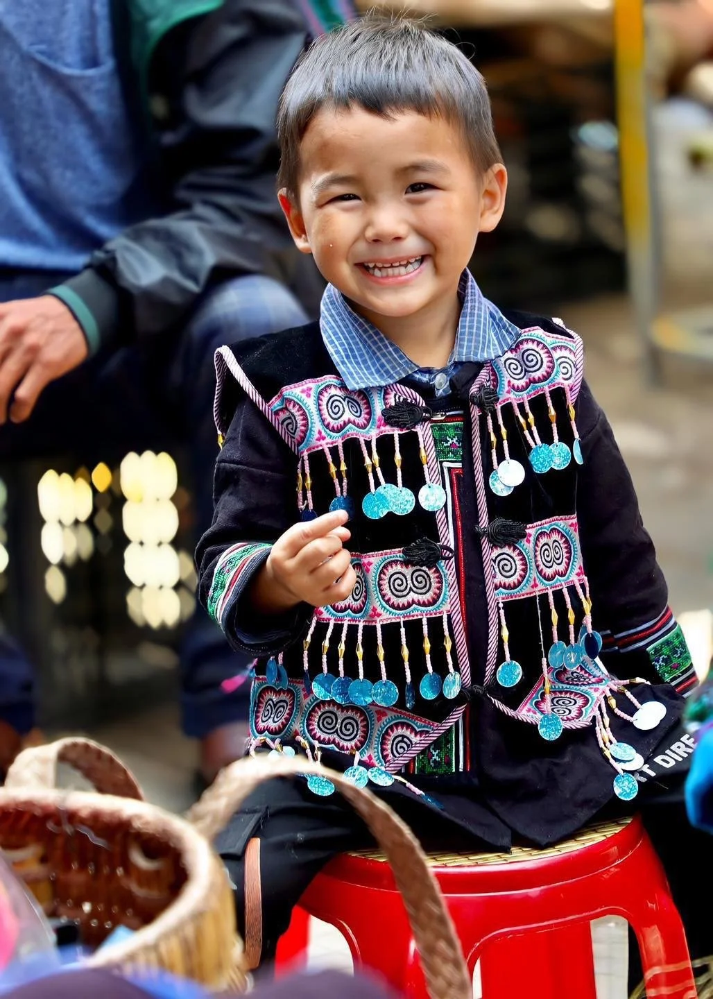 Smiling Boy in Traditional Costume
