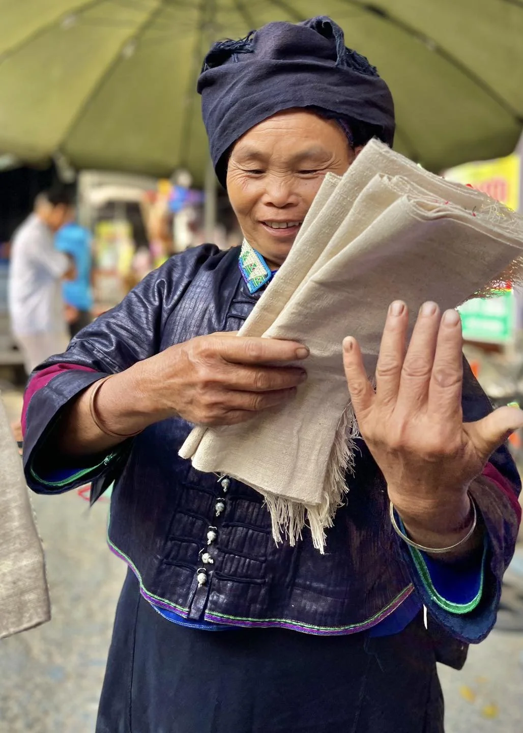 Textile Vendor at Bac Ha Market