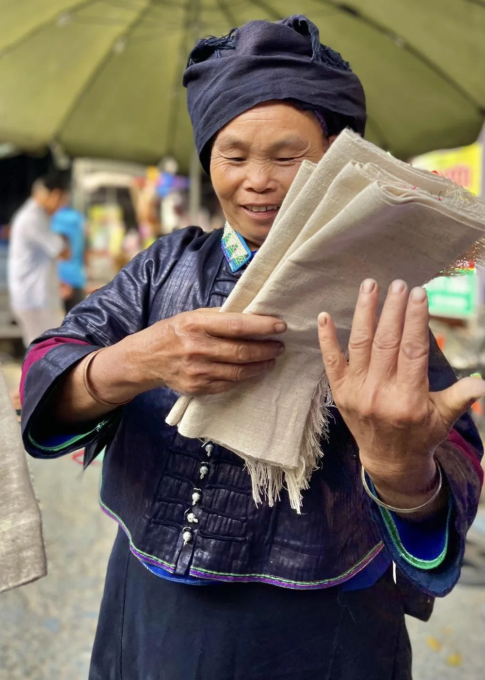 Textile Vendor at Bac Ha Market