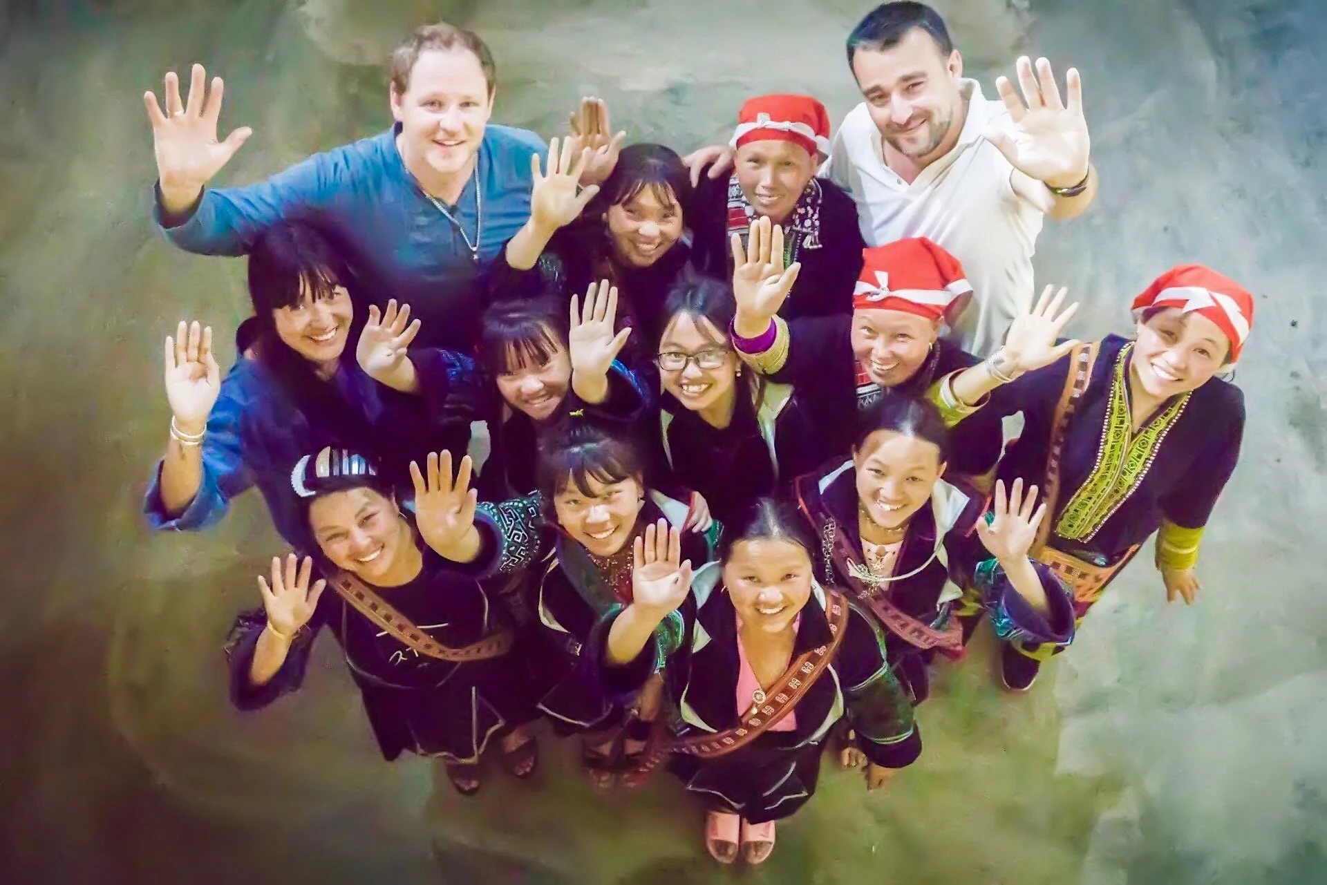 Hands Raised in Community Unity