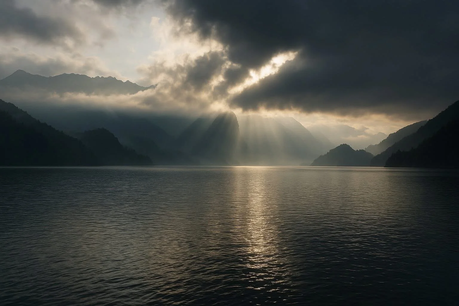 Light Breaking Over the Lake