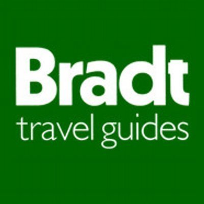 Logo of Brad travel guides with green background and white text