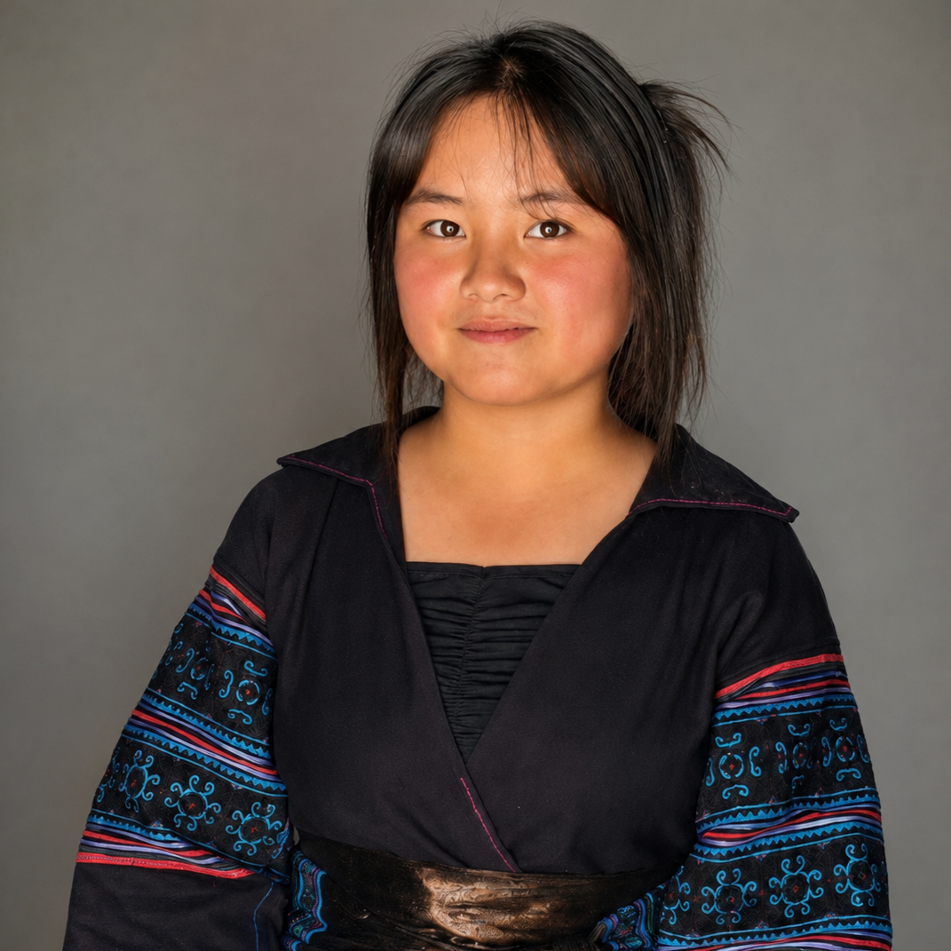 Portrait of ETHOS apprentice Pang at the start of the ETHOS Apprenticeship Programme in Sa Pa, northern Vietnam.