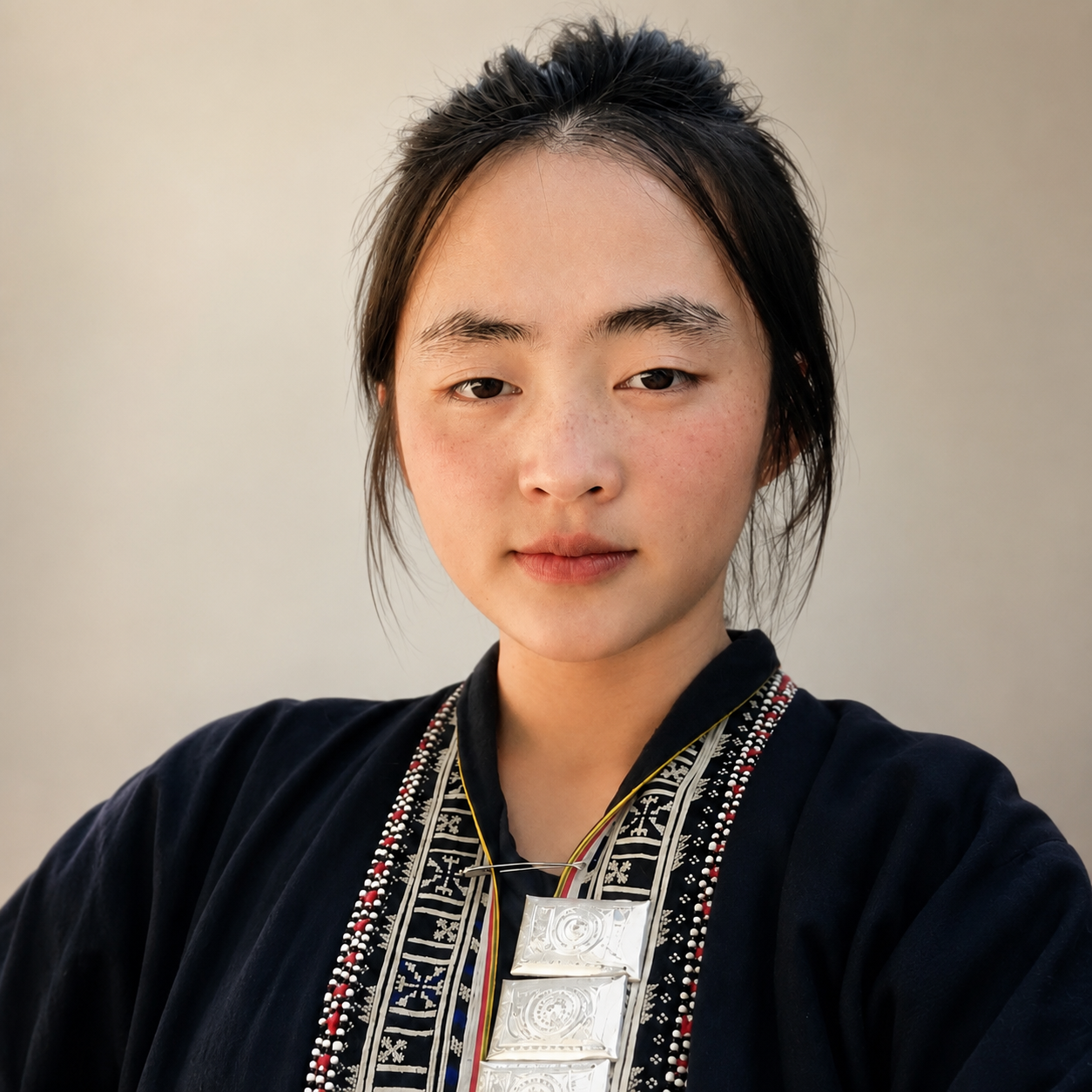 Portrait of ETHOS apprentice Ta May at the start of the ETHOS Apprenticeship Programme in Sa Pa, northern Vietnam.