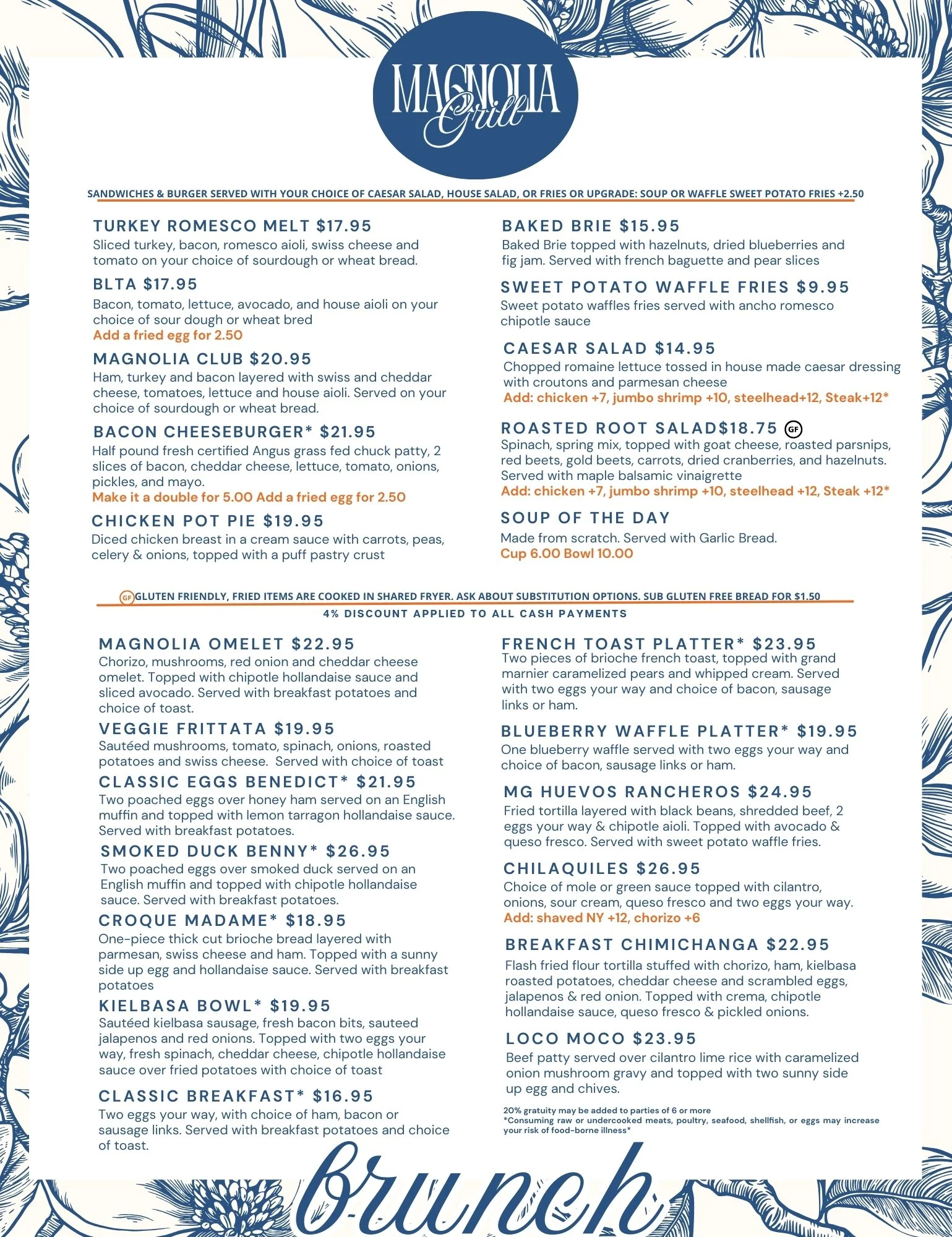 Magnolia grill brunch menu silverton oregon