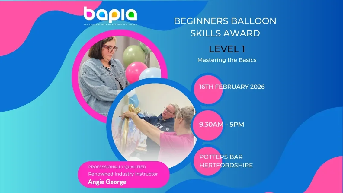 BAPIA Level 1 BALLOON SKILLS AWARD - Mastering the Basics- Potters BAR