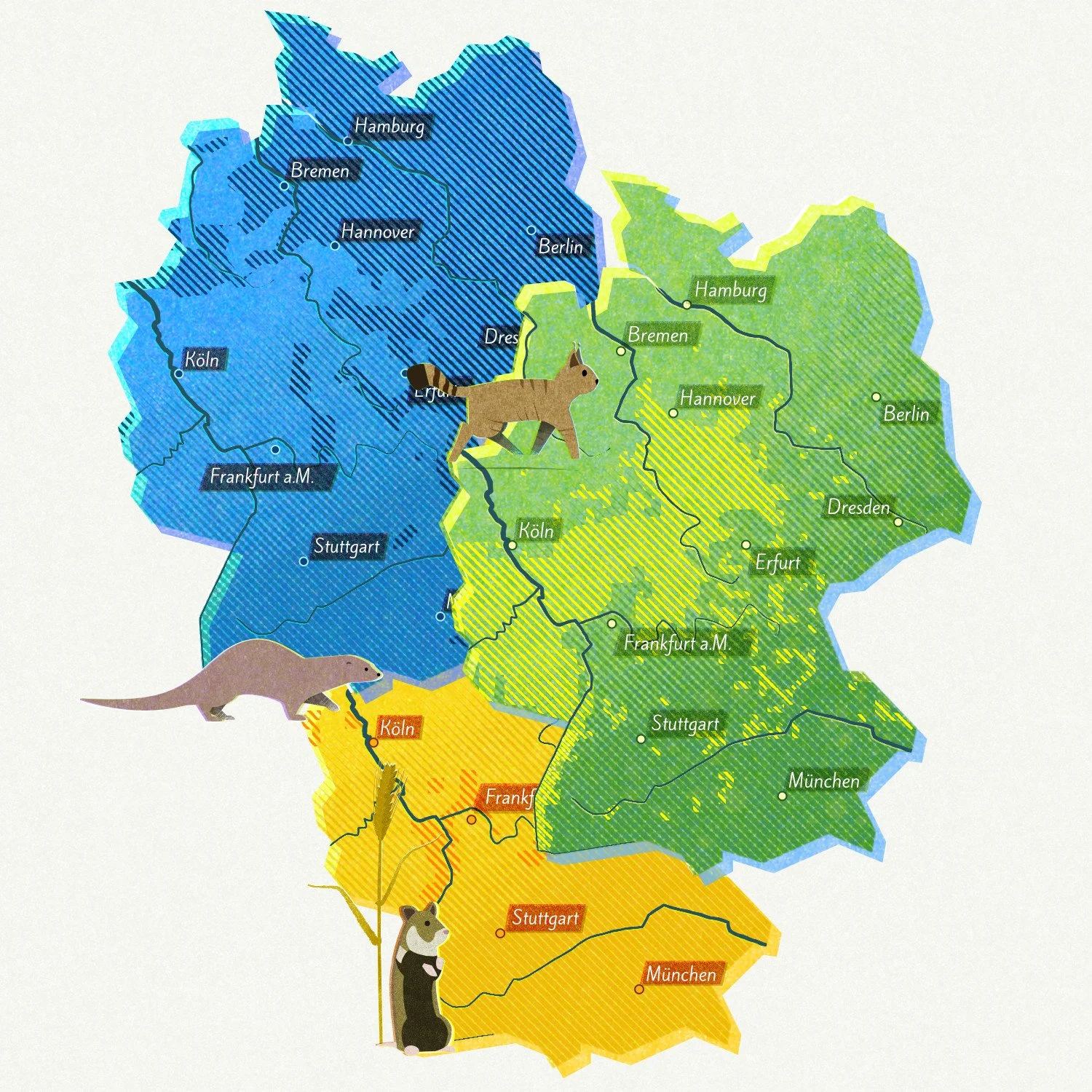 Verbreitungsgebiete von Wildtieren