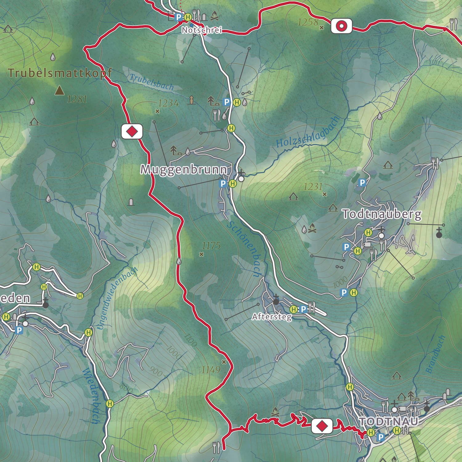 Touristische Wanderkarte