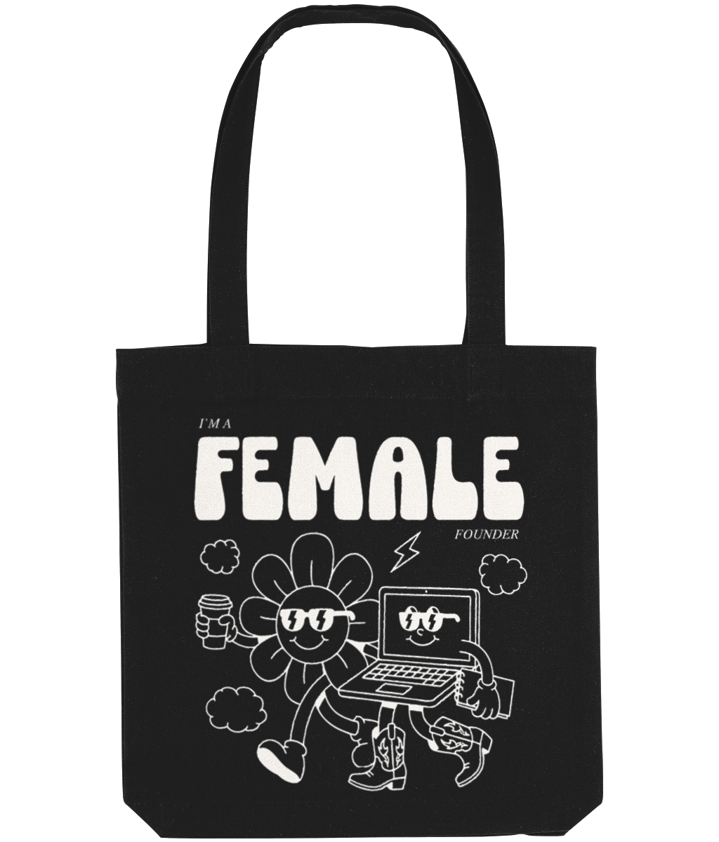 "Daisy & Laptop - I'm a Female Founder" Tote Bag - Cream