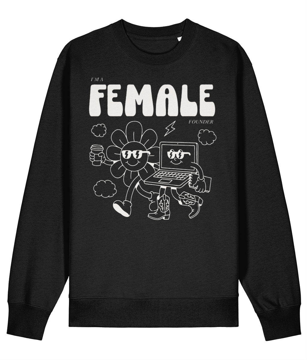 "Daisy & Laptop - I'm a Female Founder" Sweater - Cream