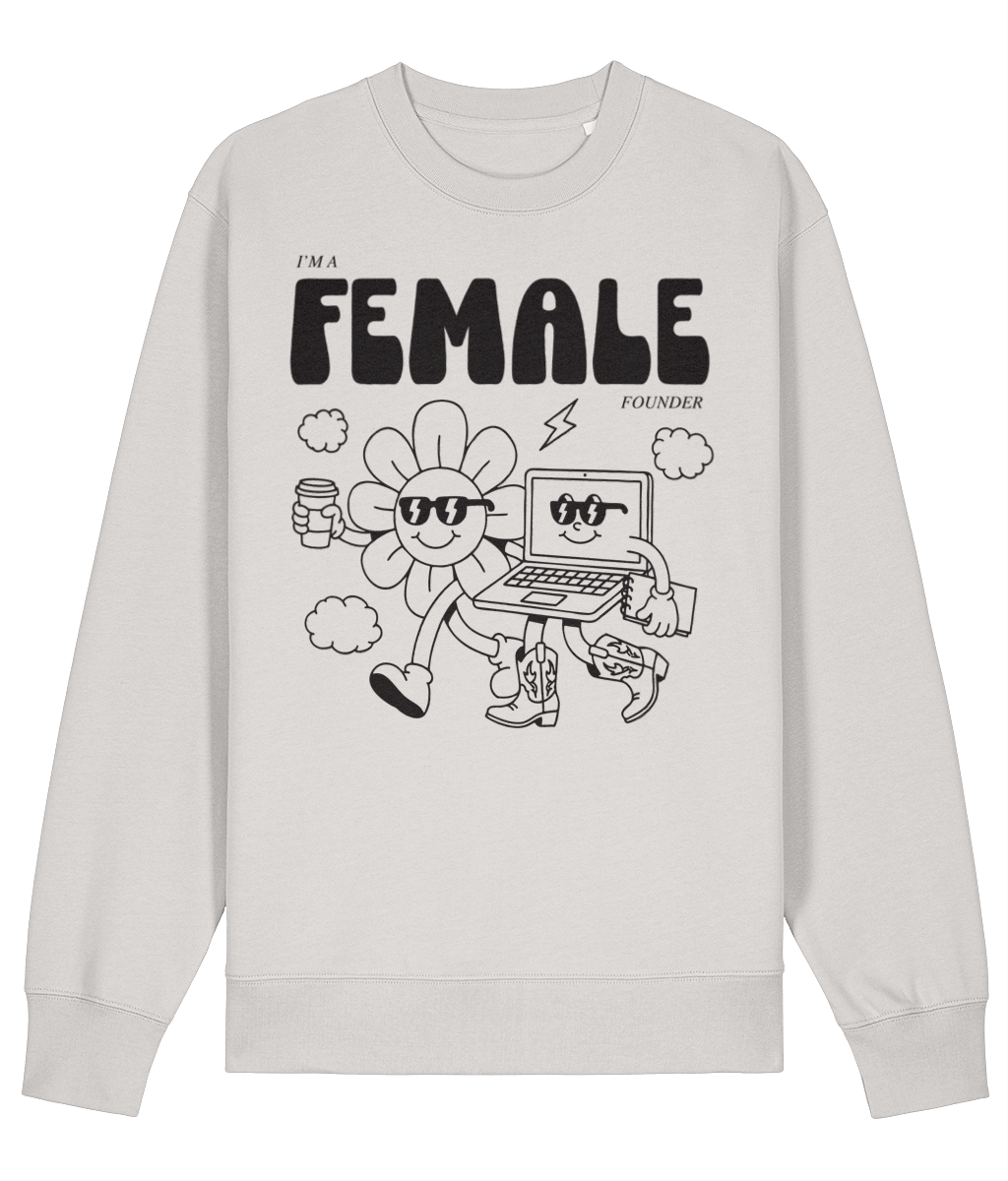 "Daisy & Laptop - I'm a Female Founder" Sweater - Black