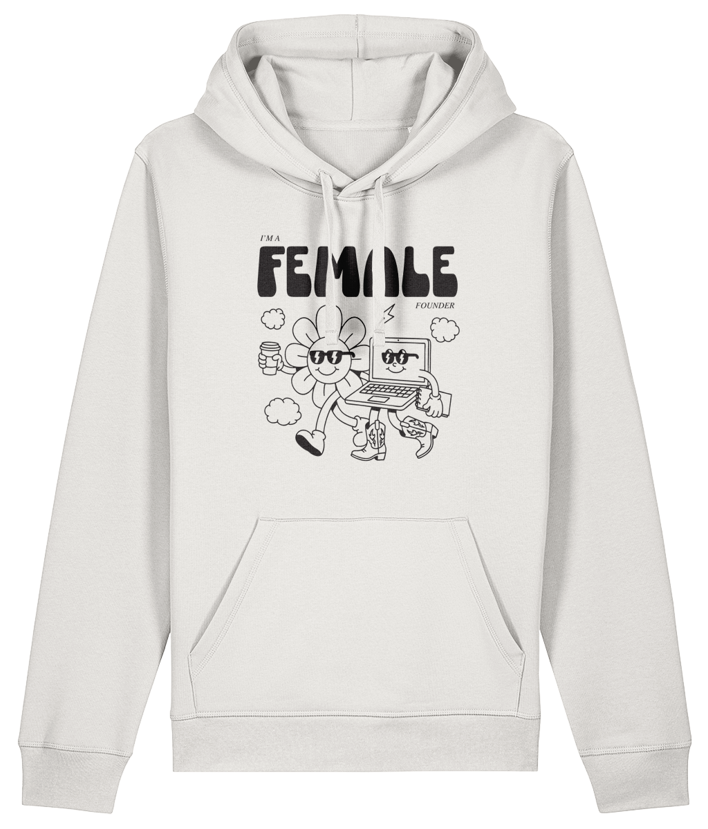 "Daisy & Laptop - I'm a Female Founder" Hoodie - Black