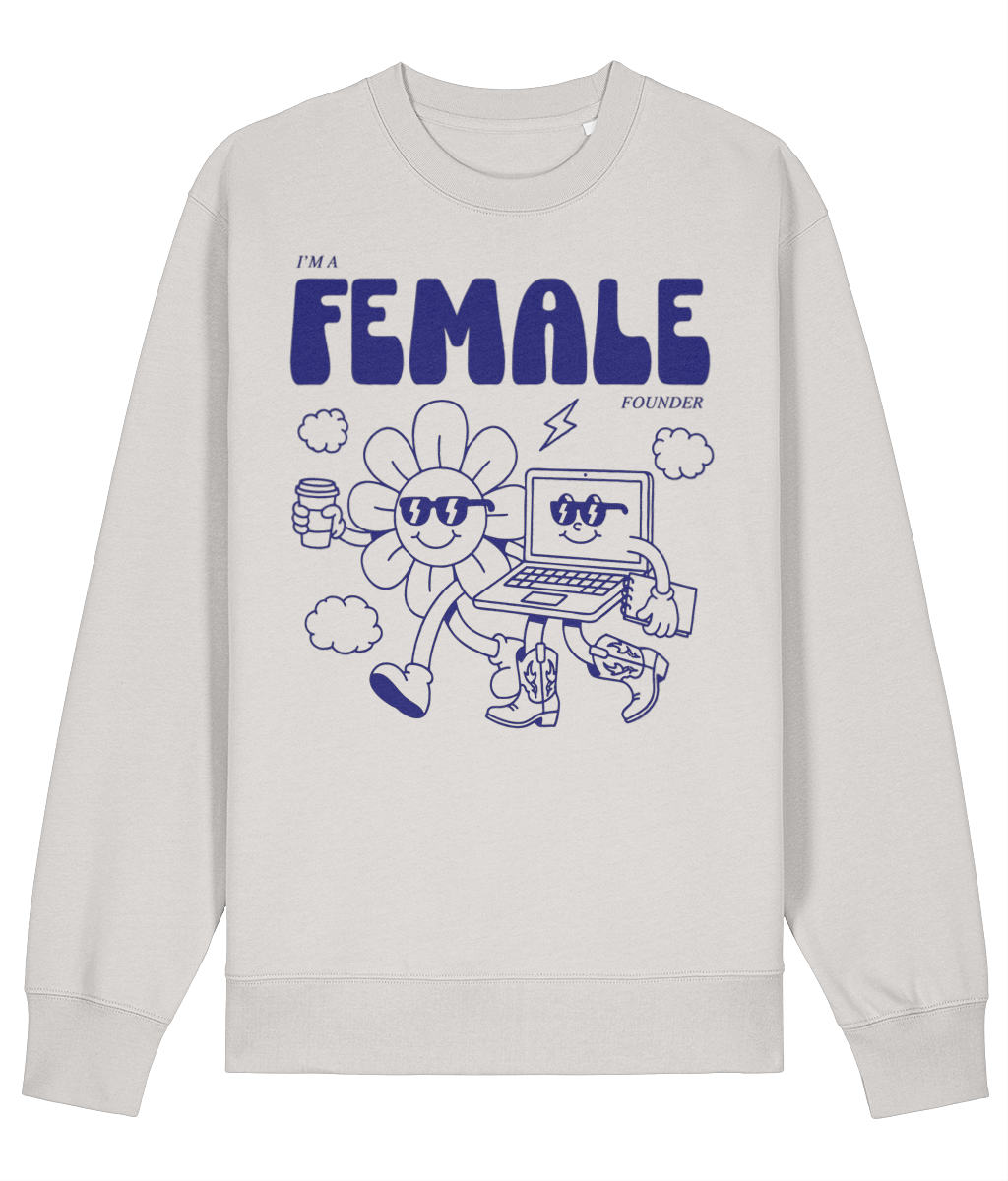"Daisy & Laptop - I'm a Female Founder" Sweater - Blue