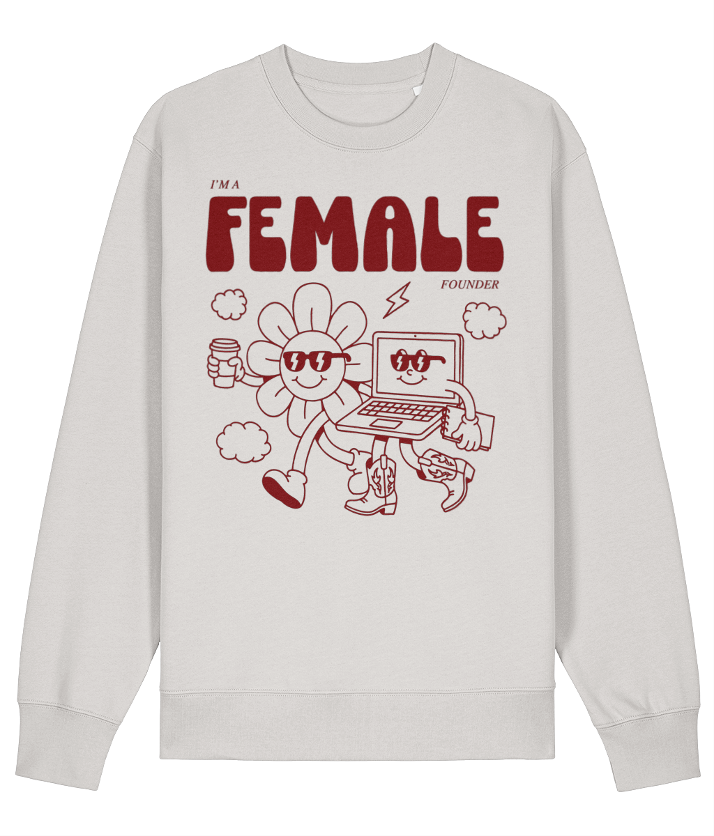 "Daisy & Laptop - I'm a Female Founder" Sweater - Burgundy