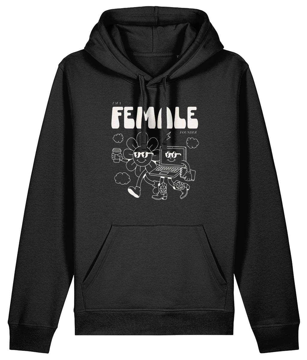 "Daisy & Laptop - I'm a Female Founder" Hoodie - Cream