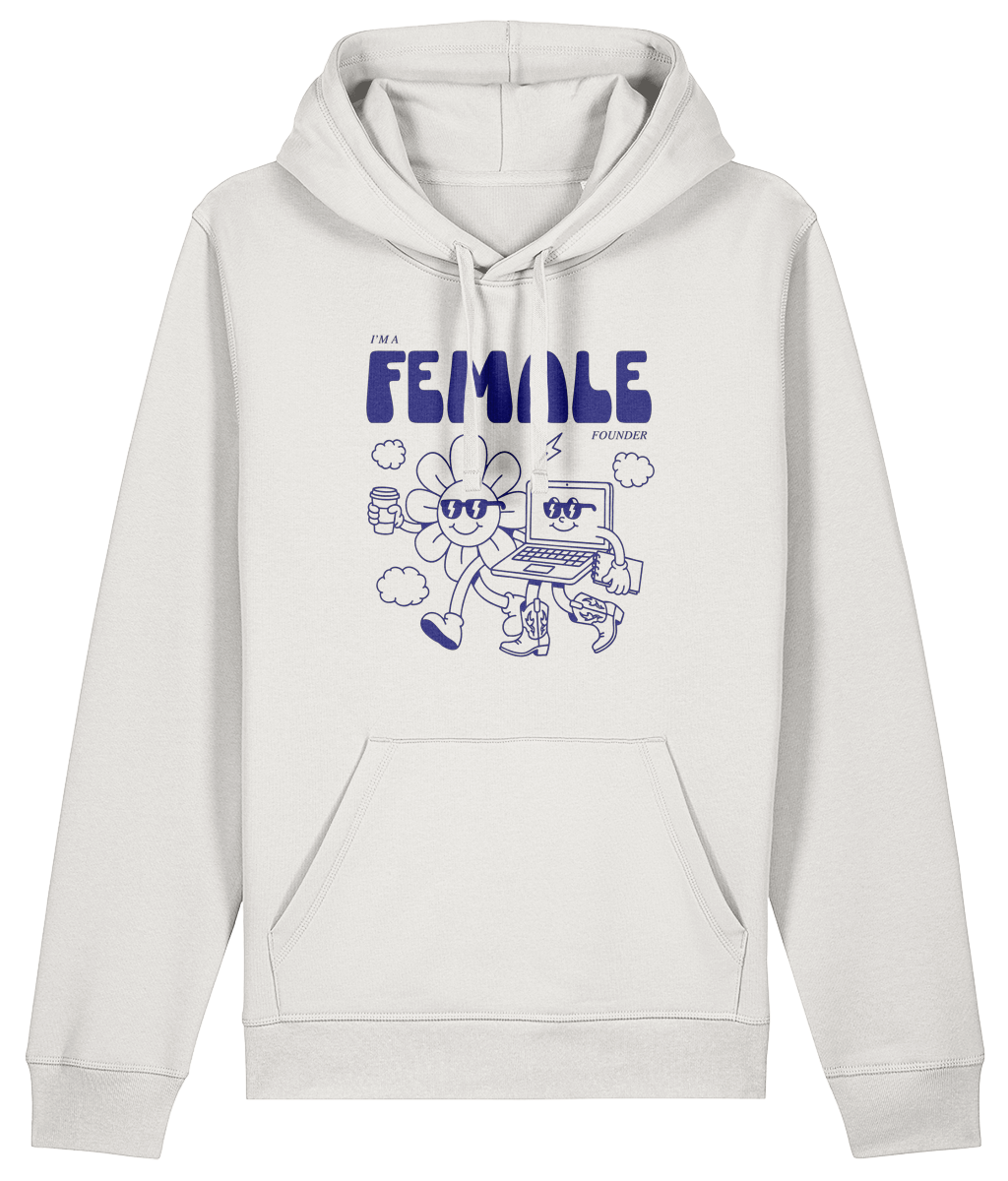 "Daisy & Laptop - I'm a Female Founder" Hoodie - Blue