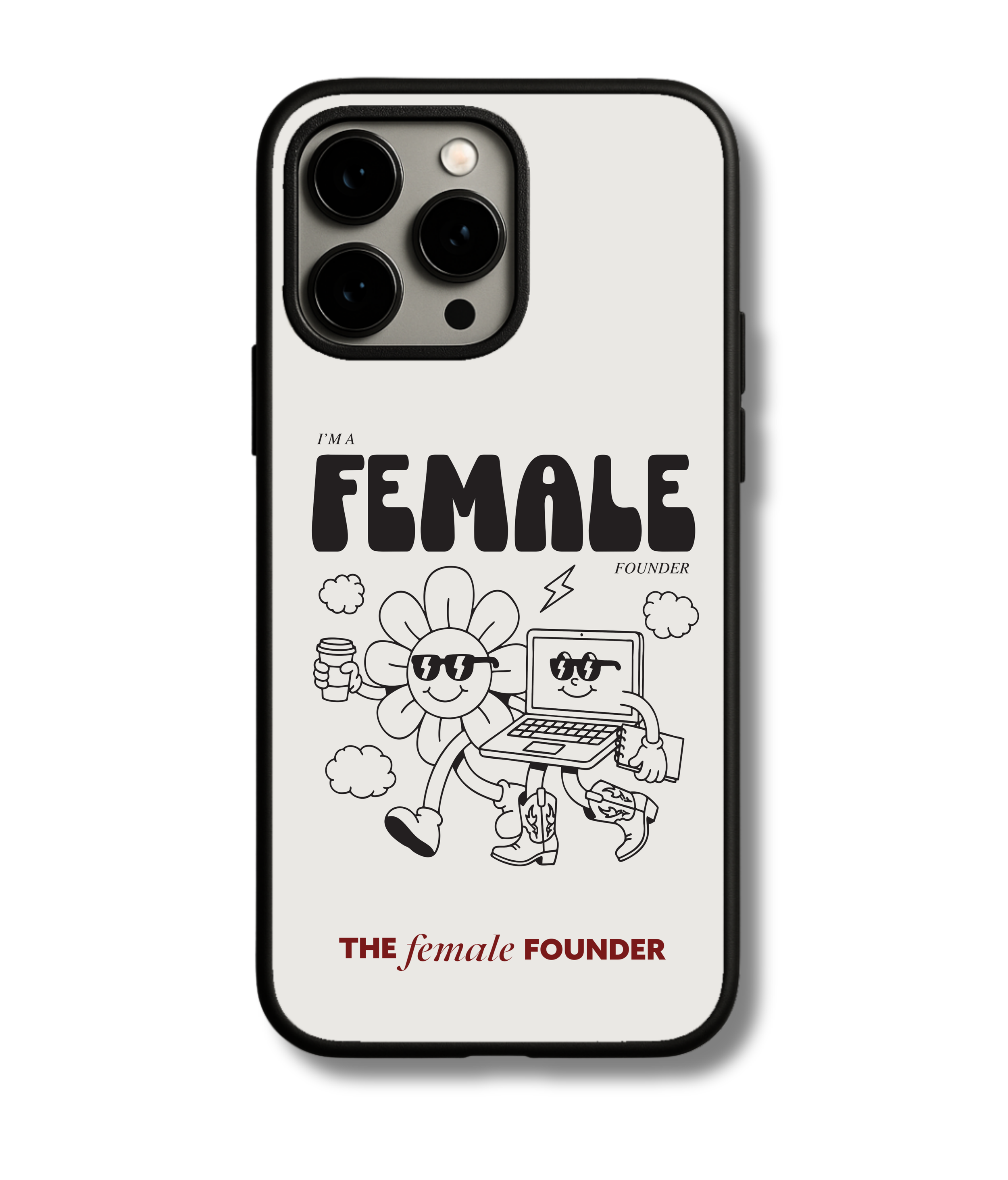 "Daisy & Laptop - I'm a Female Founder" IPhone case